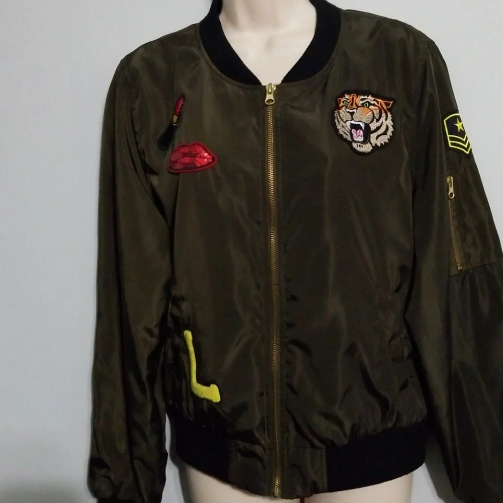 Love tree women's military style bomber jacket